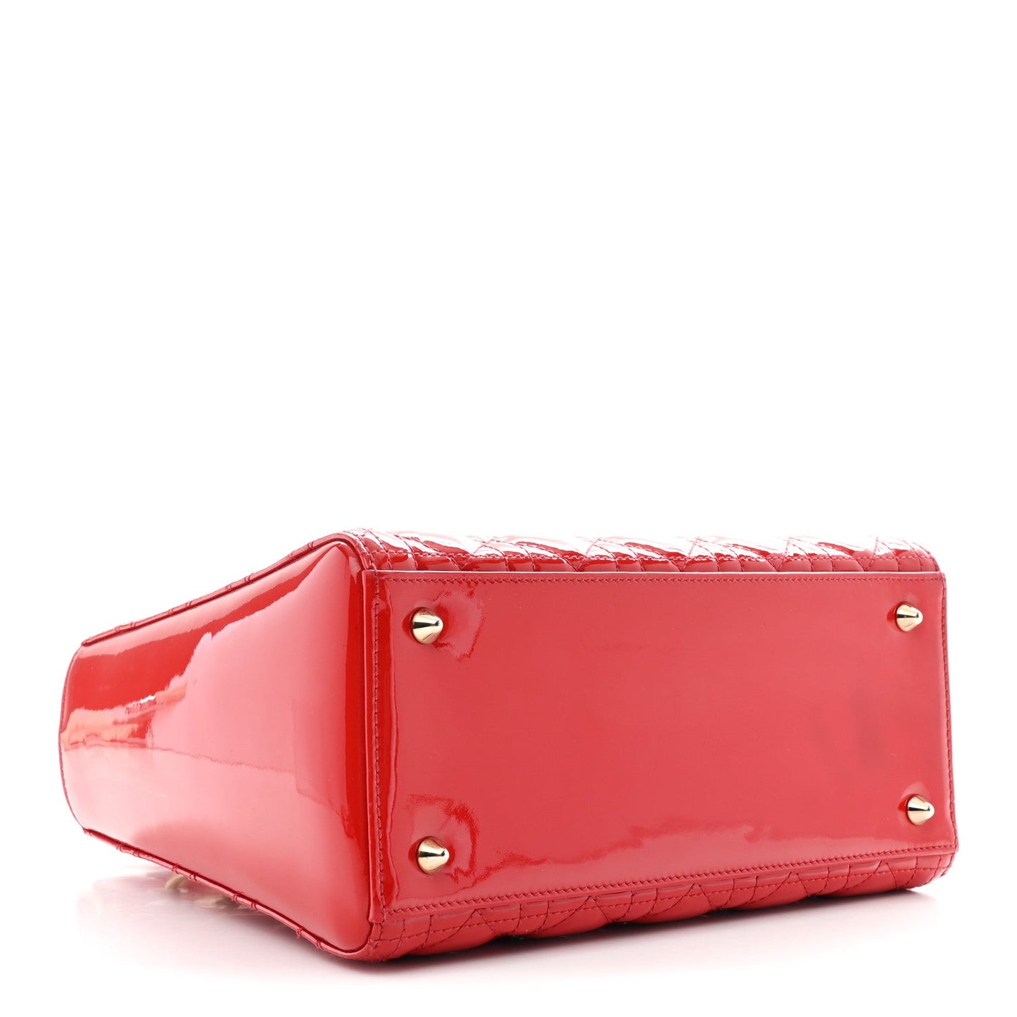 Patent Cannage Medium Lady Dior Red
