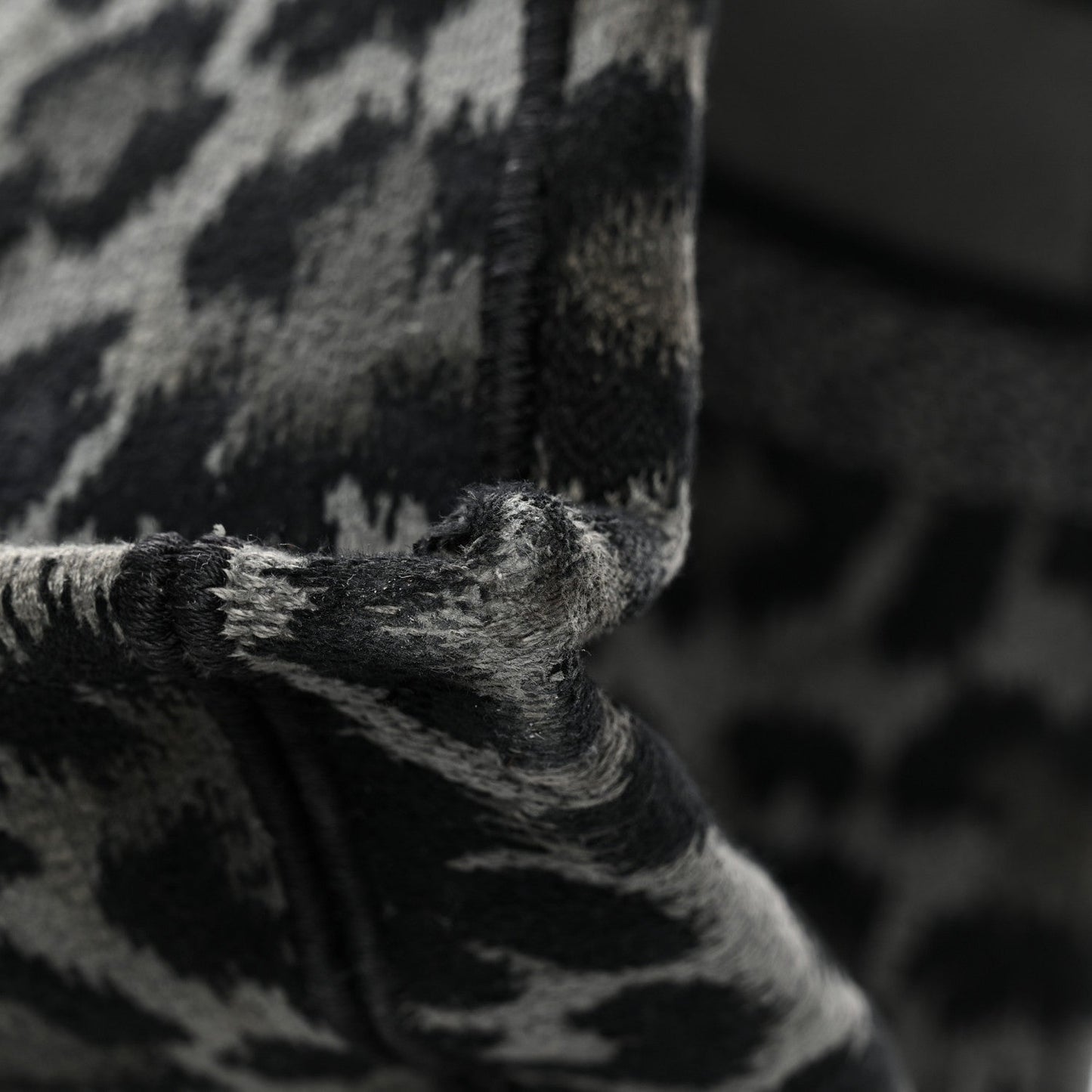 Canvas Mizza Embroidered Large Leopard Book Tote Grey