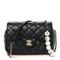 Lambskin Quilted Small My Precious Flap Black