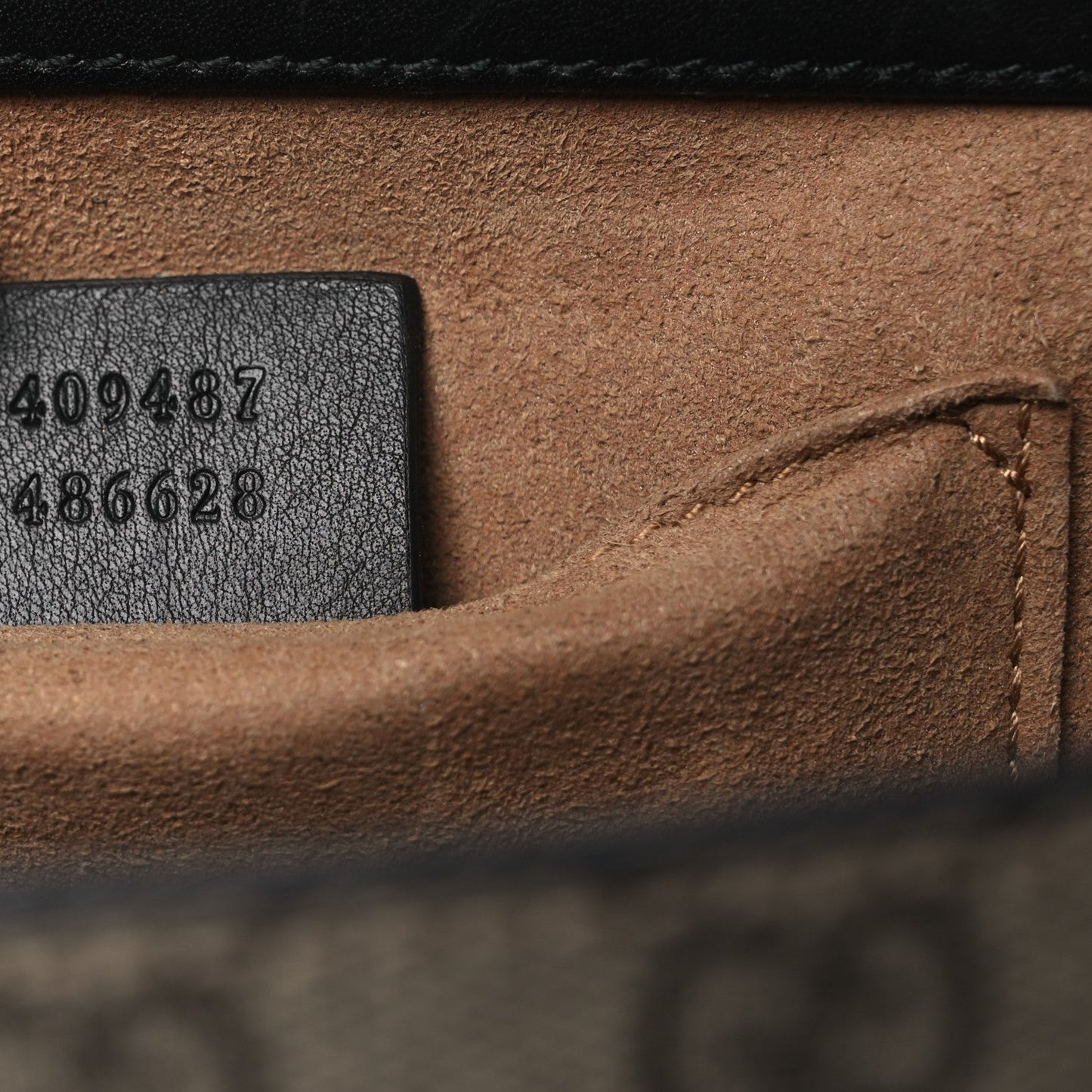 GG Supreme Monogram Calfskin Small Padlock Shoulder Bag Beige Black Cuir