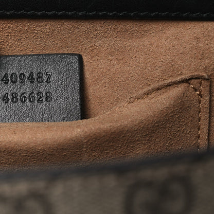 GG Supreme Monogram Calfskin Small Padlock Shoulder Bag Beige Black Cuir