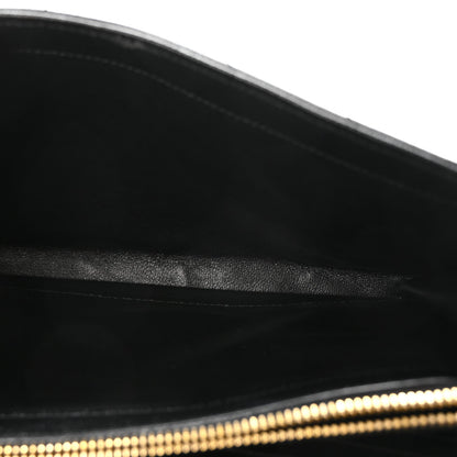 Grain De Poudre Matelasse Chevron Monogram Chain Wallet Black