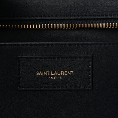 Calfskin Suede Small Monogram Downtown Cabas Navy Blue