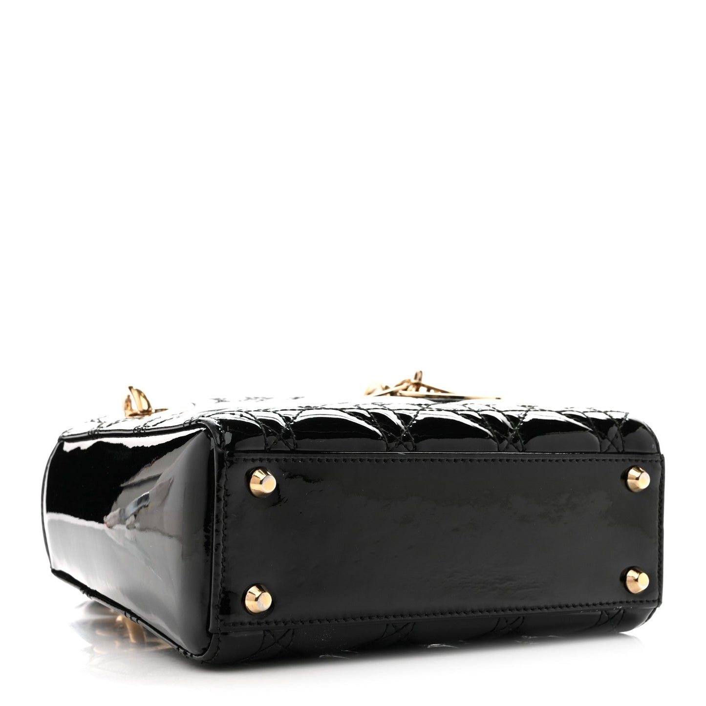 Patent Cannage Mini Lady Dior Black