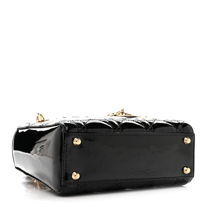 Patent Cannage Mini Lady Dior Black