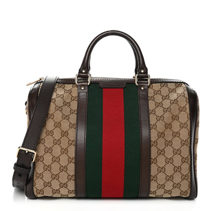 Monogram Vintage Web Medium Boston Dark Brown