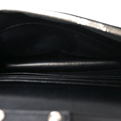 Grained Calfskin Graffiti BB Wallet On Chain Black