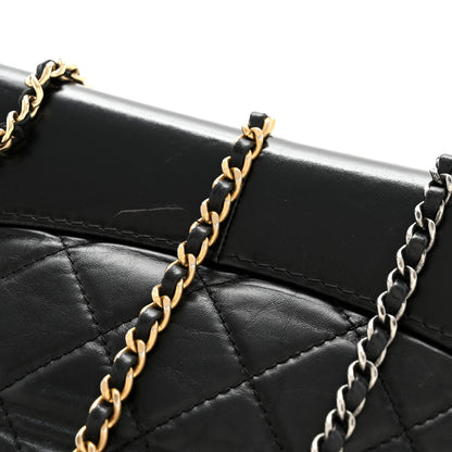 Aged Calfskin Quilted Small Gabrielle Backpack Black