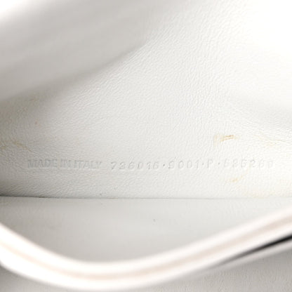 Calfskin Crocodile Small Crush Chain Bag White