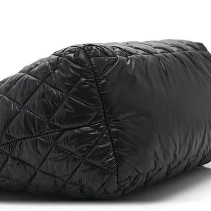 Nylon Quilted Small Coco Cocoon Tote Black