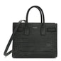 Calfskin Crocodile Embossed Baby Sac de Jour Dusty Black