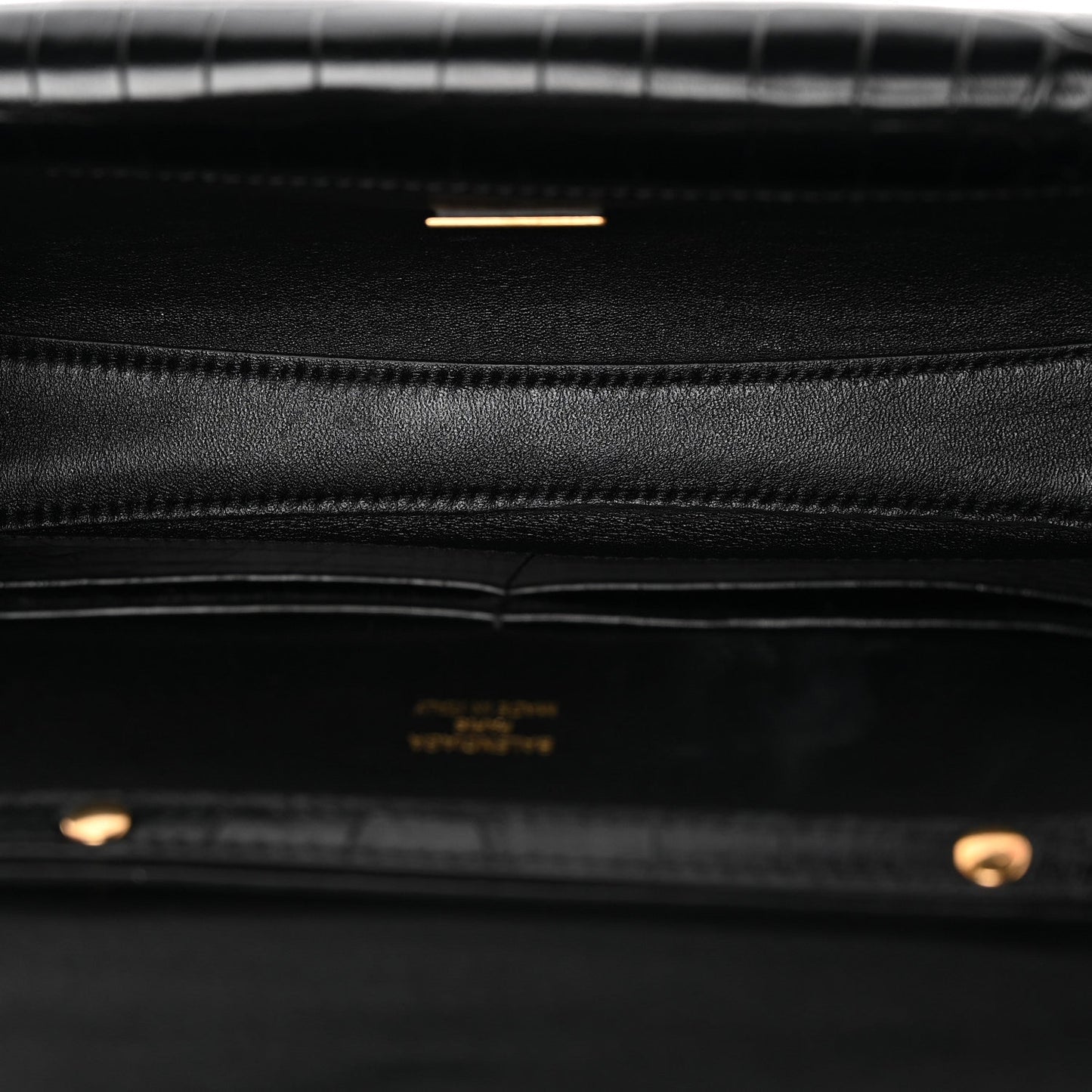 Crocodile Embossed Small Bel Air Clutch On Strap Black