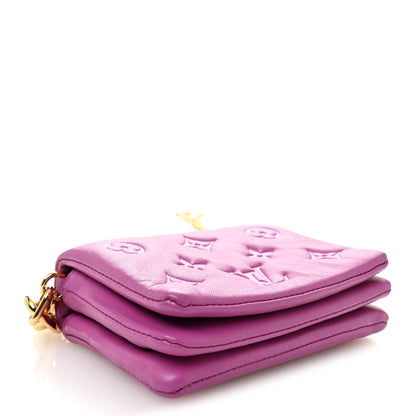 Lambskin Embossed Monogram Coussin Belt Bag Orchid