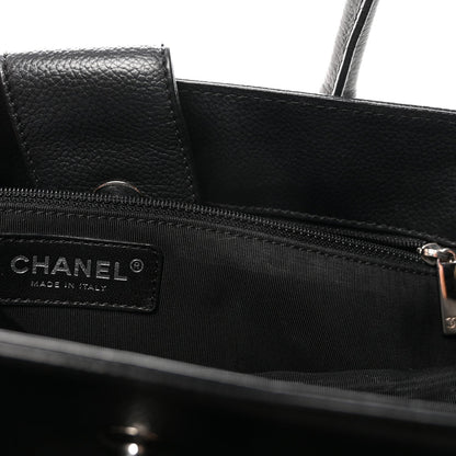 Calfskin Cerf Executive Shopper Tote Black