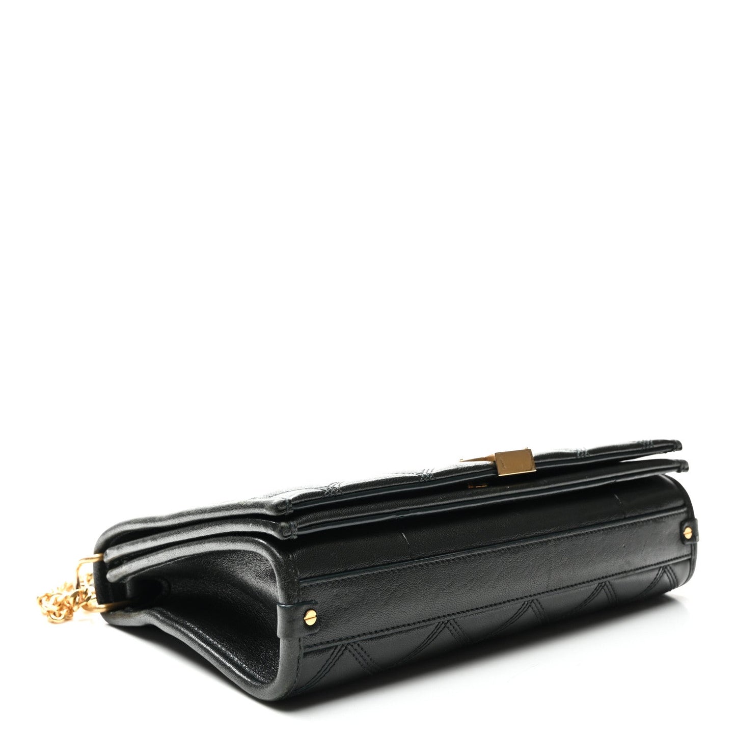 Lambskin Quilted Mini Becky Chain Bag Vert Fonce