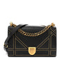 Lambskin Studded Medium Diorama Flap Bag Black