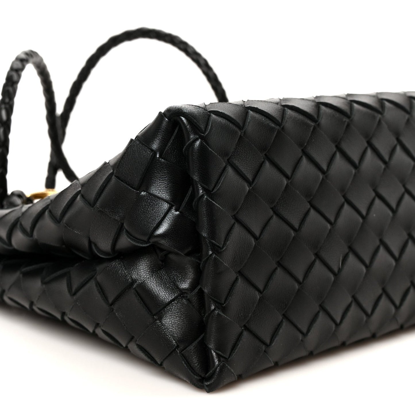 Nappa Intrecciato Small Andiamo Shoulder Bag Black