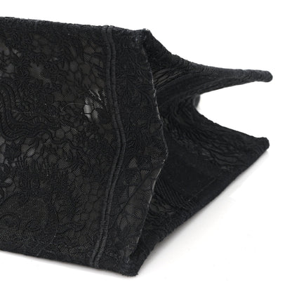 Canvas Embroidered Mesh Macrame Medium Toile de Jouy Soleil Book Tote Black