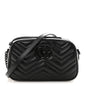 Calfskin Matelasse Monochrome Small GG Marmont Chain Shoulder Bag Black