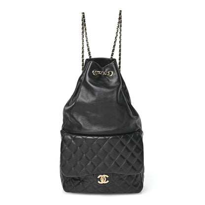 Lambskin Quilted Large In Seoul Backpack Black