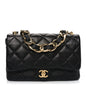 Lambskin Quilted Large CC Funky Town Flap Black