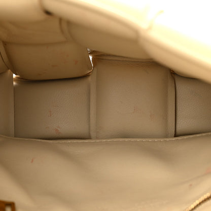 Lambskin Maxi Intreccio Padded Chain Cassette Crossbody Bag Porridge