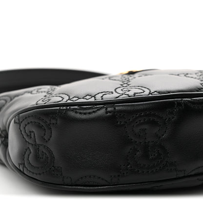 Calfskin GG Matelasse Mini Hobo Shoulder Bag Black
