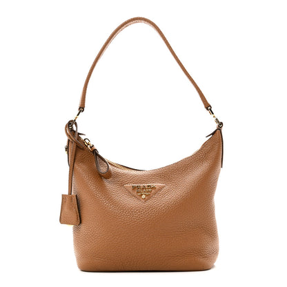 Vitello Daino Soft Mini Shoulder Bag Caramel