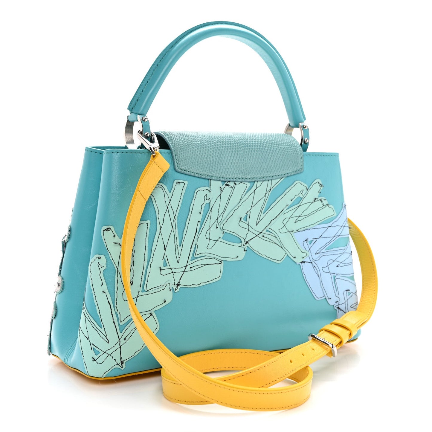 Calfskin Lizard Artycapucines Tschabalala Self PM Multicolor