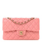 Caviar Quilted Small Double Flap Light Pink