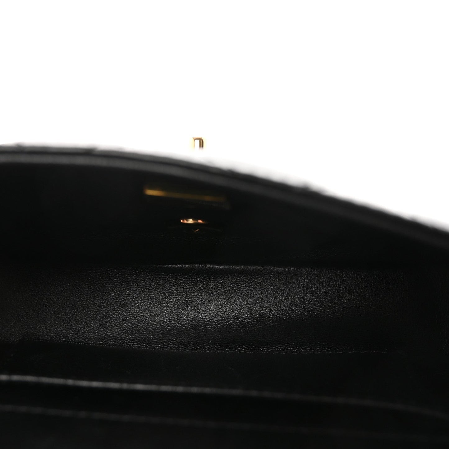 Lambskin Resin Quilted Top Handle Flap Black