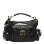 Shiny Calfskin Medium Double Carry Camera Bag Black