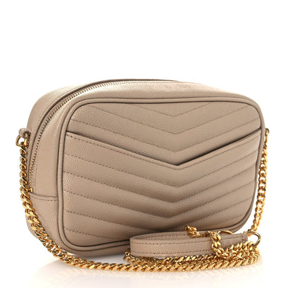 Grain De Poudre Matelasse Monogram Mini Lou Camera Bag Dark Beige