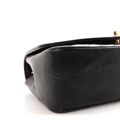 Lambskin Quilted Small Single Flap Black