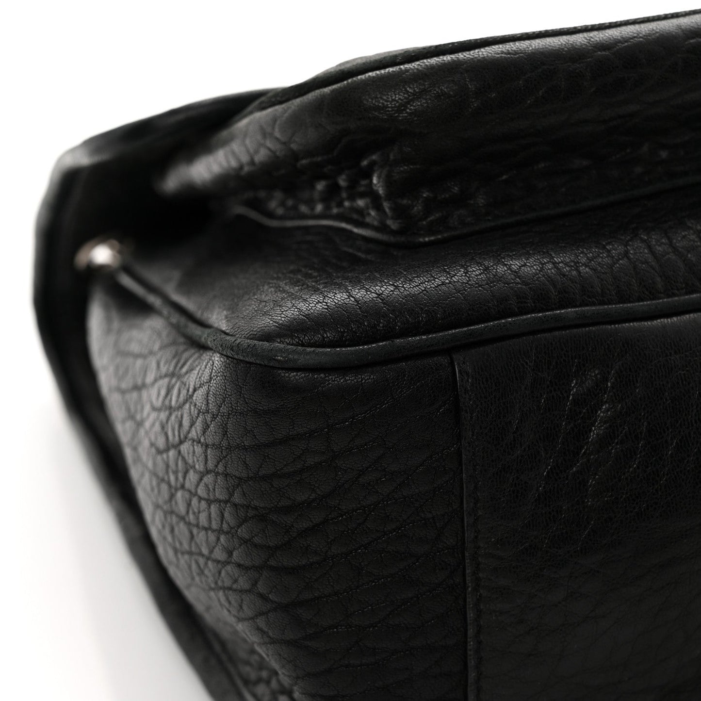 Grained Lambskin Monogram Large Niki Chain Satchel Black