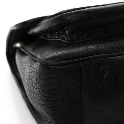 Grained Lambskin Monogram Large Niki Chain Satchel Black