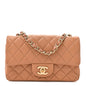 Lambskin Quilted Mini Rectangular Flap Brown
