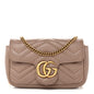 Calfskin Matelasse Super Mini GG Marmont Shoulder Bag Porcelain Rose