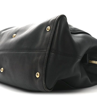 Vitello Dolce Marmol Large Chameleon Tote Black