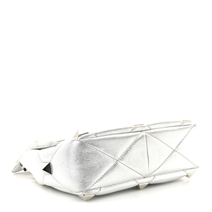 Nappa Medium Roman Stud Shoulder Bag Silver