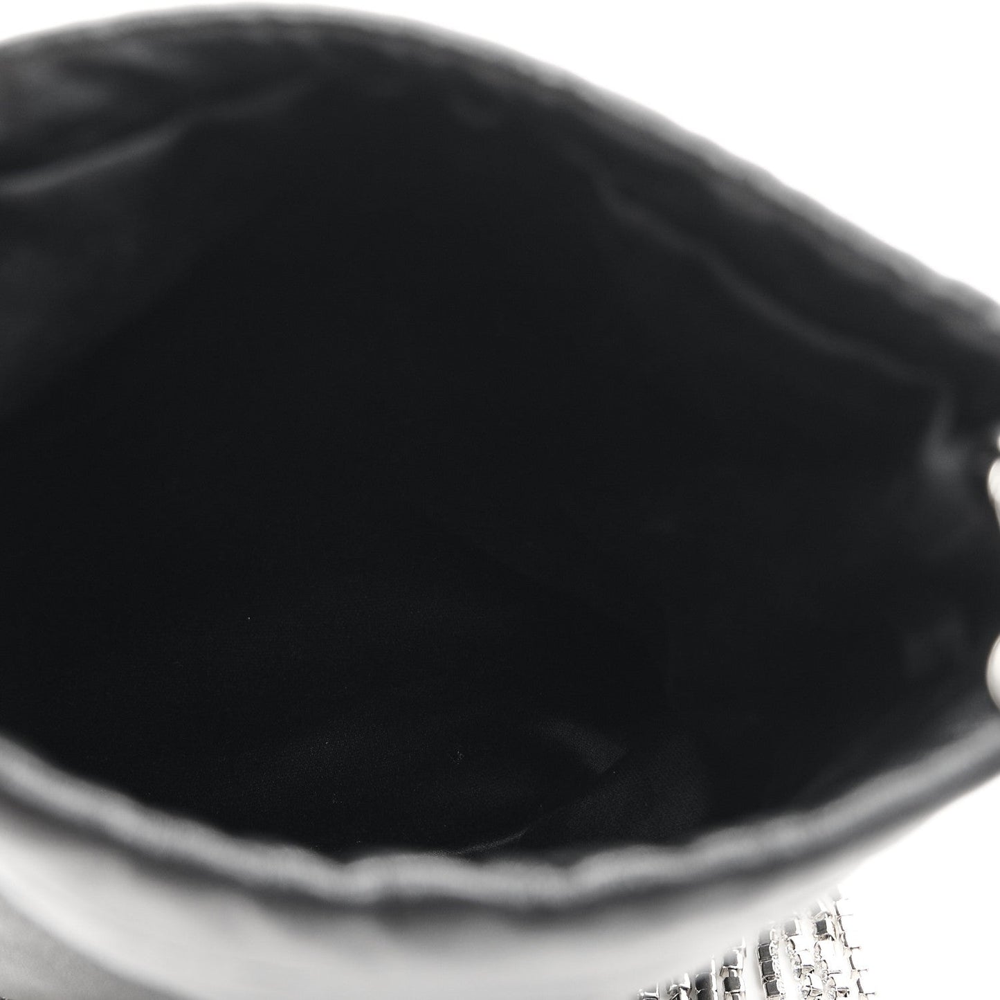 Nappa Starlight Crystal Fringe Trick Pouch On Strap Black