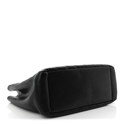 Caviar Quilted Grand Shopping Tote GST Black