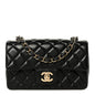Lambskin Quilted Mini Rectangular Flap Black