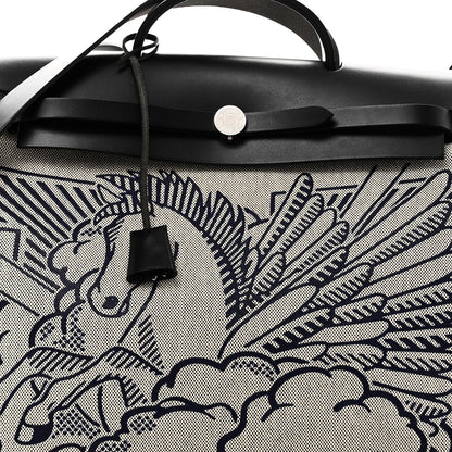 Vache Hunter Toile H Pegase Pop Herbag Zip Retourne 39 MM Bleu Indigo Ecru Black