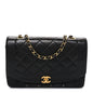 Lambskin Quilted Medium Single Flap Black