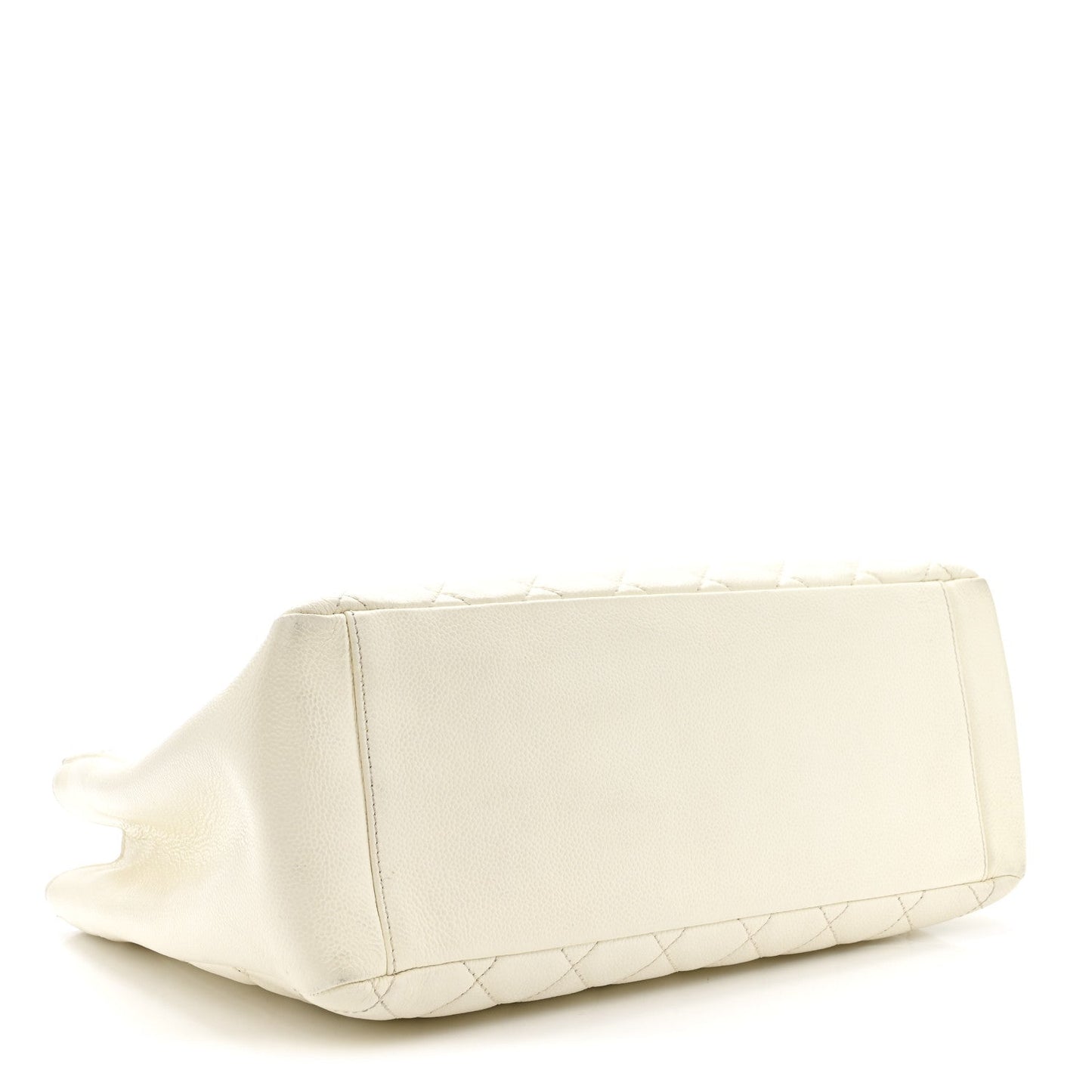 Caviar Quilted Grand Shopping Tote GST White