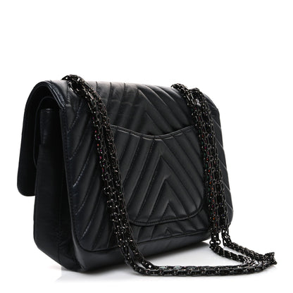Sheepskin Chevron Quilted 2.55 Reissue 225 Double Flap So Black