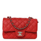 Caviar Quilted Mini Rectangular Flap Red