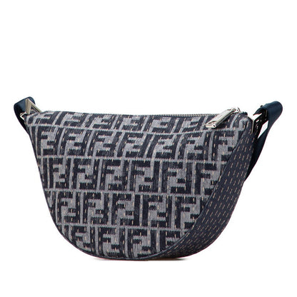 Fendi Melon Small Zucca Canvas Leather Shoulder Bag