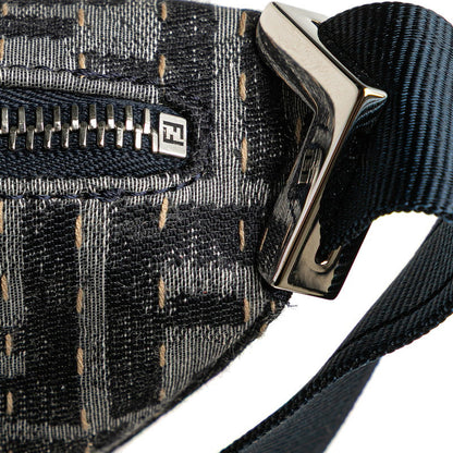 Fendi Melon Small Zucca Canvas Leather Shoulder Bag